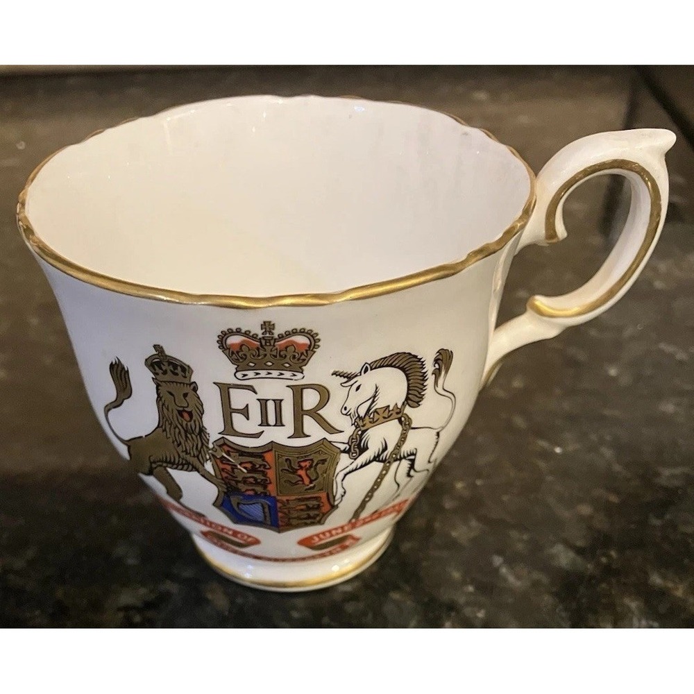 Bone China Queen Elizabeth Coronation Tea Cup 1953 Crown China Staffordshire